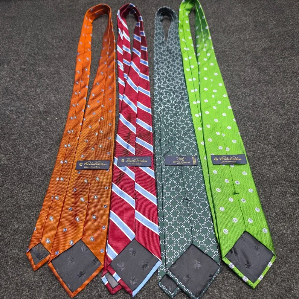 Brooks Brothers Silk Tie Lot 4 Paisley Repp Stripe Geometric Floral Neckties